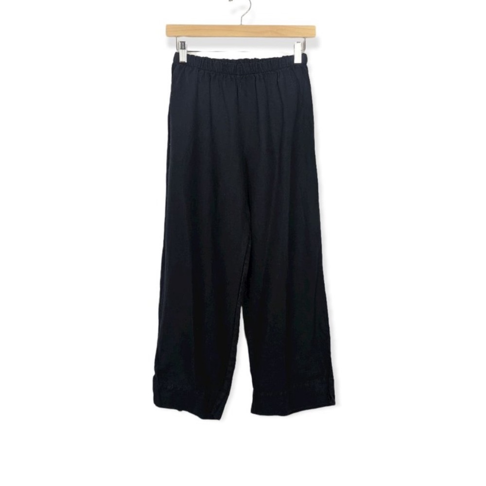 Brynn Walker Black 100% Linen Elastic Waist Pants